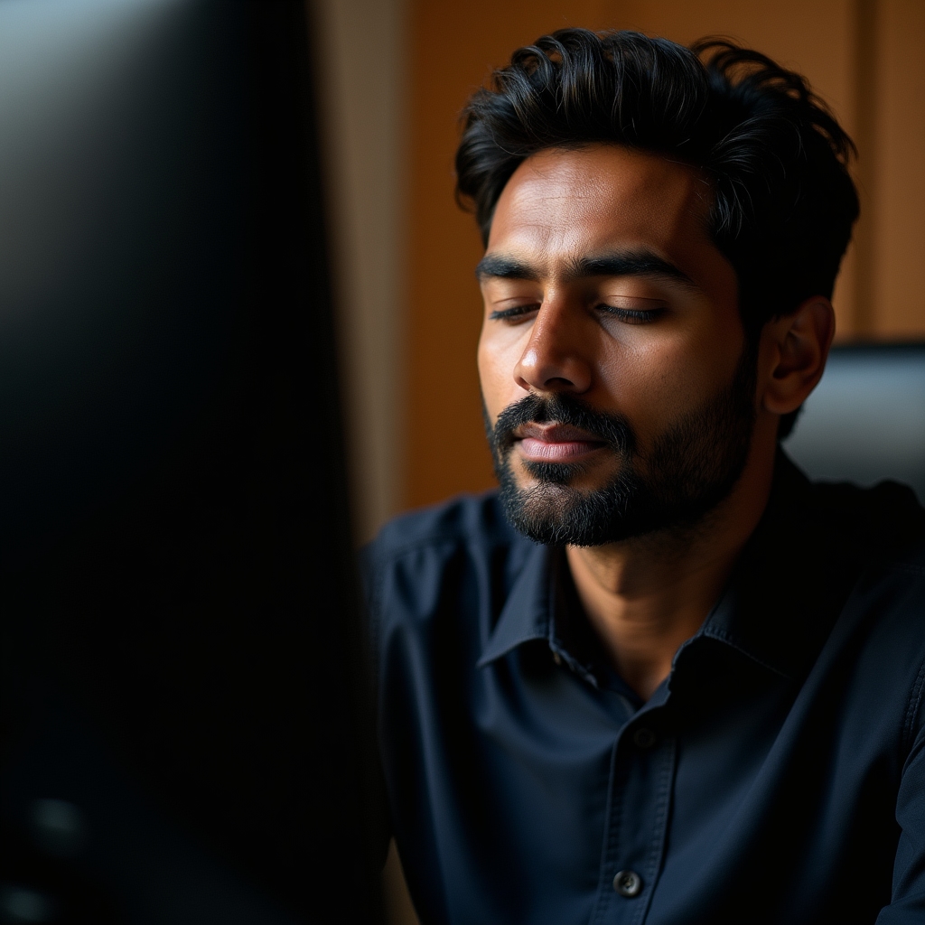 Persona reconociendo sus propias emociones en un momento de presión laboral